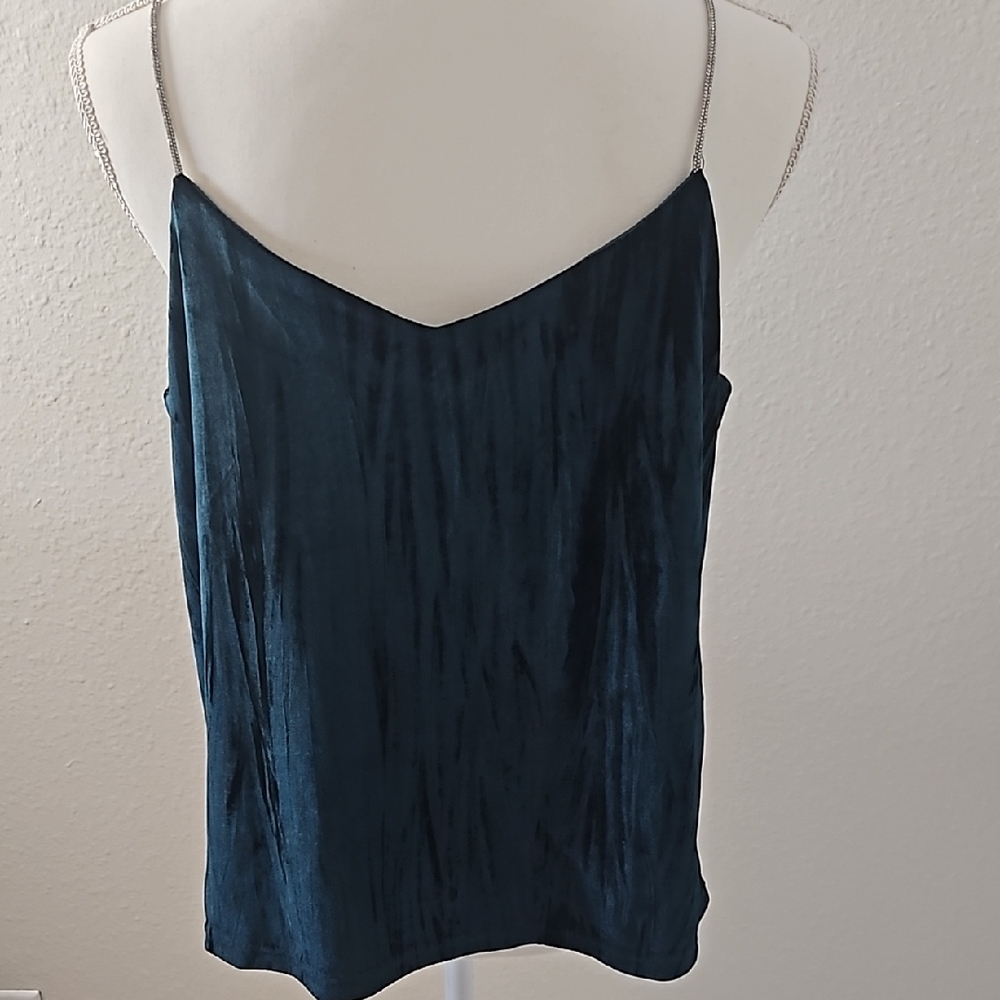 Rachel Zoe Green Fitted Spaghetti Strap V-Neck Camisole - Picture 8 of 8